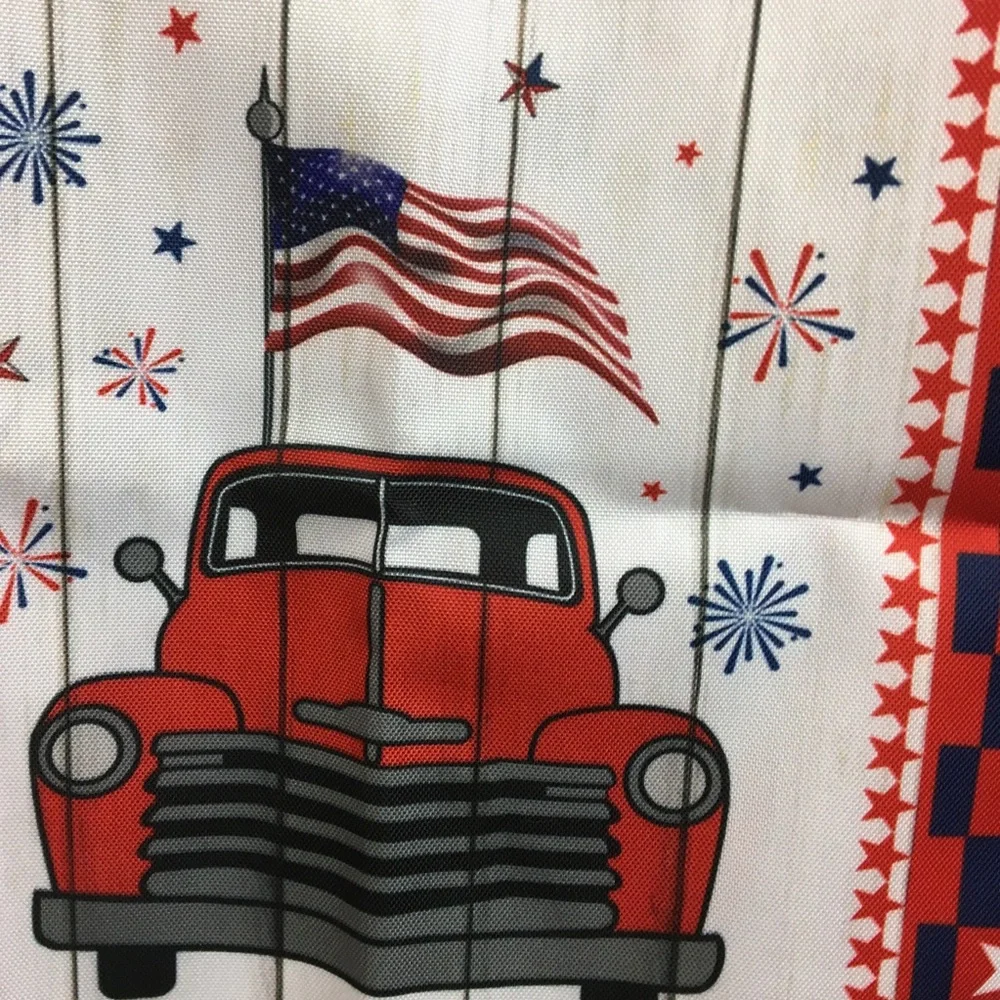 Patriotic America Trucks and Stars Table Runner